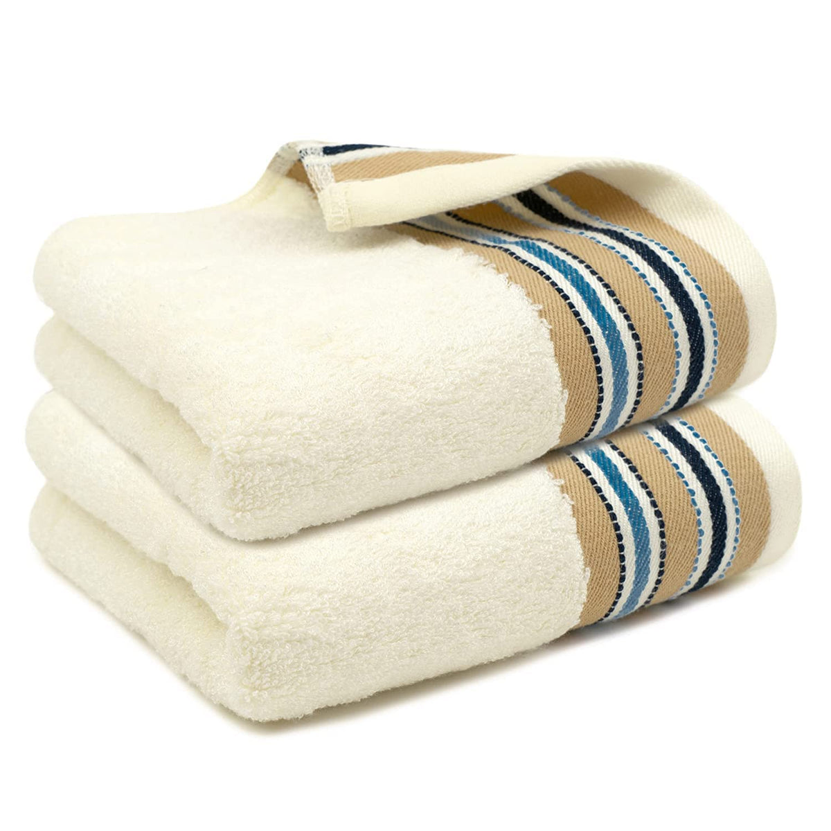 Mush Designer Bamboo Hand Towels |Ultra Soft, Absorbent & Quick Dry Towels For Bath, Spa And Yoga (Pearl White, Hand Towelset Of 2, 250 Gsm)