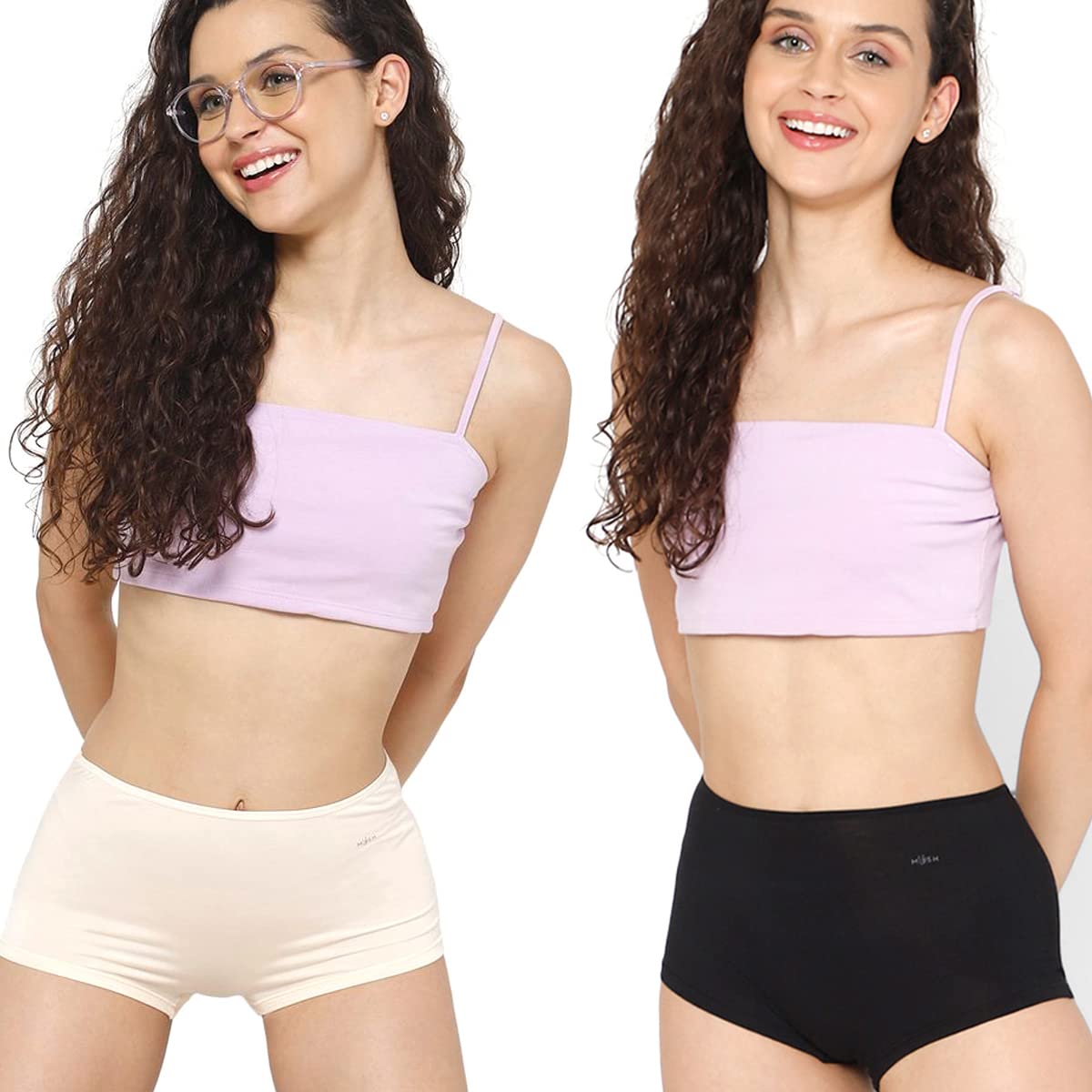 Mush Bamboo Boyshort Panties for Women | Ultra Soft Underwear | Breathable, Anti-Odor, All Day Comfort Pack of 2
