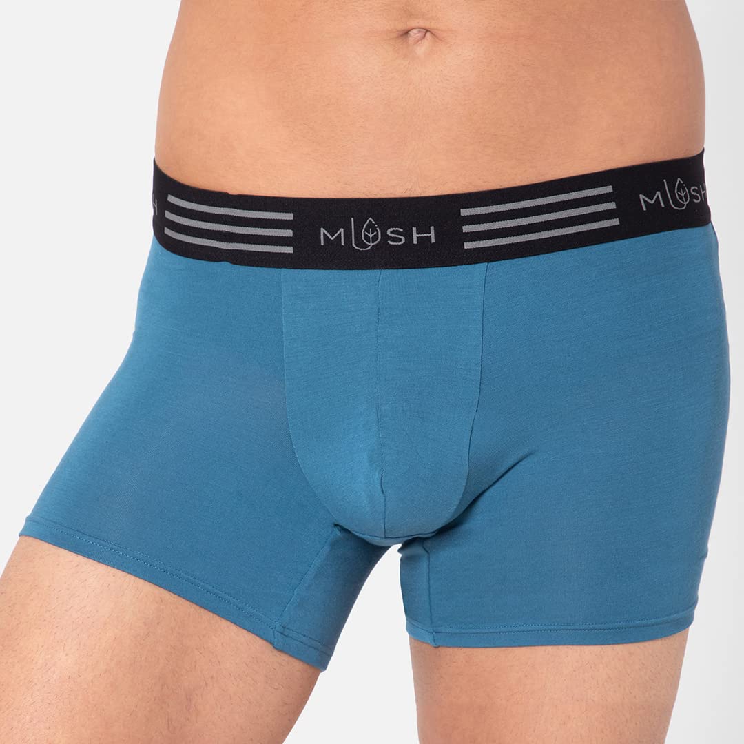Mush Ultra Soft, Breathable, Feather Light Men's Bamboo Brief and Trunk || Naturally Anti-Odor and Anti-Microbial Bamboo Innerwear Pack of 1 (S, Blue Color)