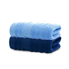 Mush Ultra Soft & Super Absorbent | 600 GSM Bamboo Bath Towel Set of 2 | 29 X 59 Inches (Sky Blue & Navy Blue) Pack of 2