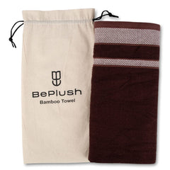 BePlush Zero Twist Bamboo Towels for Bath | Ultra Soft, Highly Absorbent, Quick Dry, Anti Bacterial Bamboo Bath Towel for Men & Women || 450 GSM, 29 x 59 Inches (2, Brown)