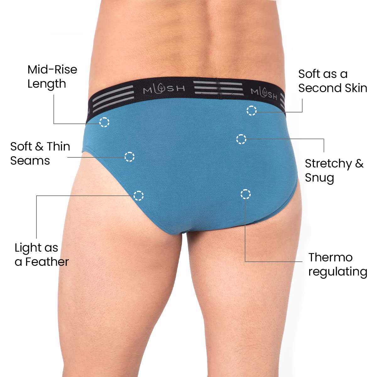 Mush Ultra Soft Bamboo Briefs for Men, Breathable
