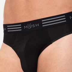 Mush Ultra Soft Bamboo Briefs for Men | Breathable | Anti-Microbial Pack of 1 (L, Black)