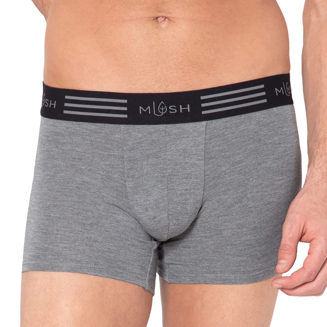 Mush Ultra Soft Bamboo Trunks for Men | Breathable | Anti Microbial (S, Grey)