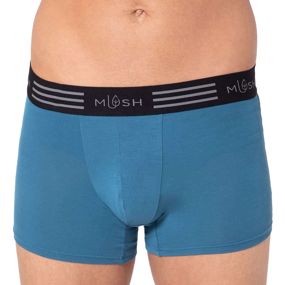 Mush Ultra Soft Bamboo Trunks for Men | Breathable | Anti Microbial (M, Blue)
