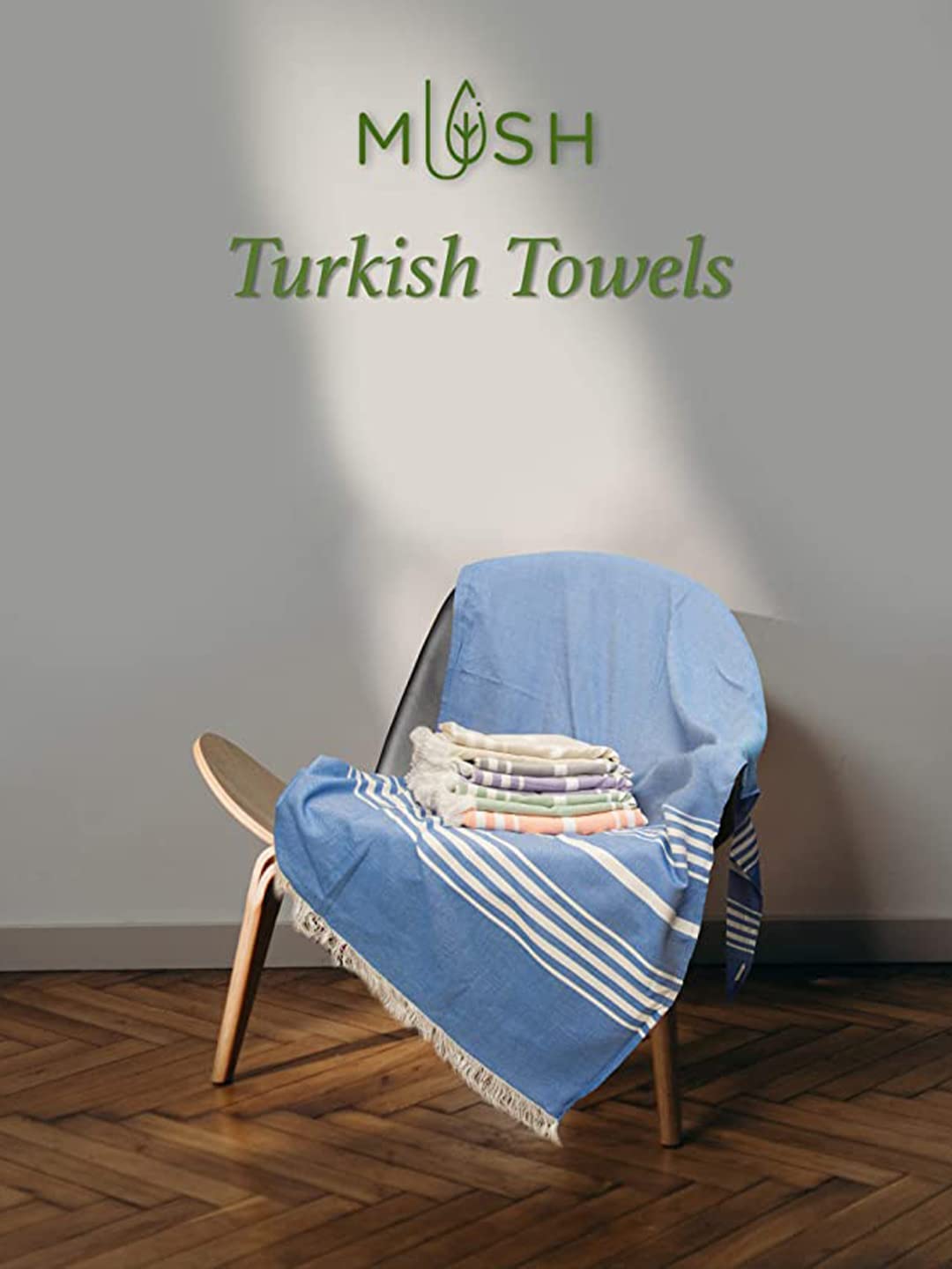 Mush 100% Bamboo Light Weight & Ultra-Compact Turkish Towel Super Soft, Absorbent, Quick Dry,Anti-Odor Bamboo Towel for Bath, Gym, Swim, Workout (4, Lavender,Dark Green, Blue & Aqua)