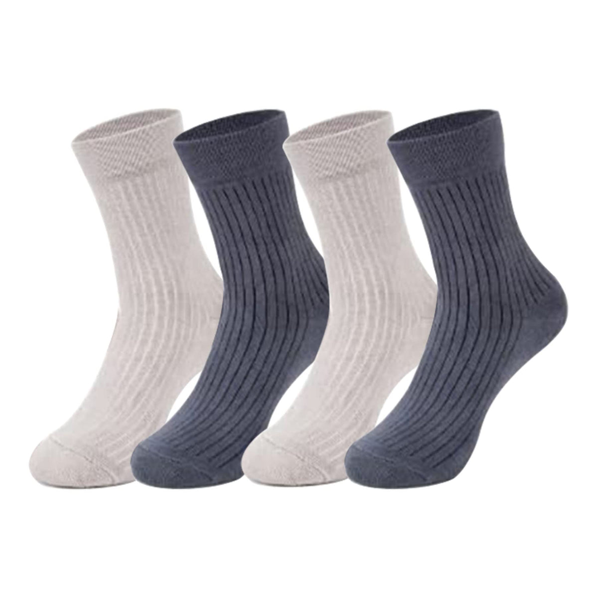 Mush Ultra-Soft, Odorless, Breathable Bamboo Calf Length Formal Socks (Light Grey & Dark Grey, 4)