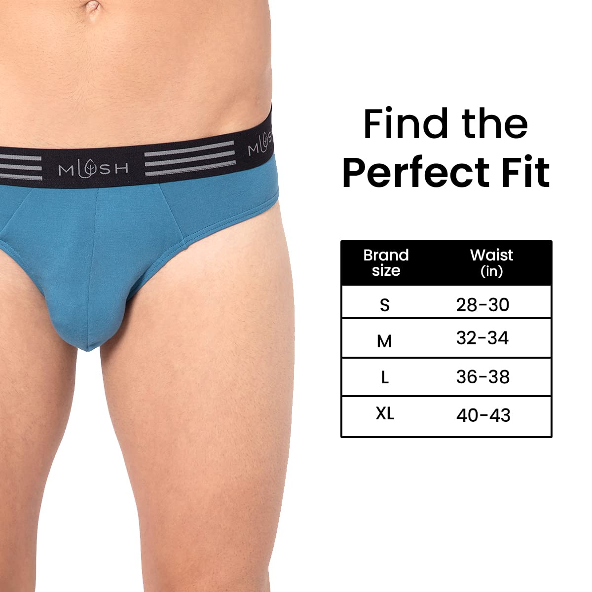 Mush Ultra Soft, Breathable, Feather Light Men's Bamboo Brief || Naturally Anti-Odor and Anti-Microbial Bamboo Innerwear Pack of 3 (M, Blue)