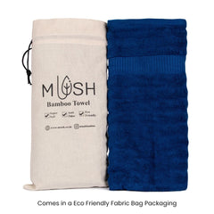Mush Bamboo Towels Set | Ultra Soft, Absorbent and Antimicrobial 600 GSM (2 Bath Towel, 2 Hand Towel and 2 Face Towel) Perfect for Daily Use and Gifting (Navy & Grey)