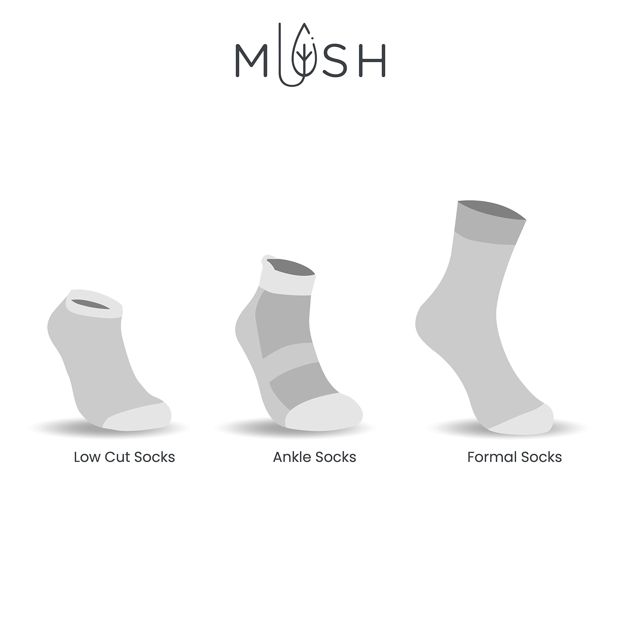 Mush Bamboo Socks for Sports & Casual Wear- Ultra Soft, Anti Odor, Breathable Mesh Design Low Cut Ankle Length Pack of 3,(Navy,Grey,Black) UK Size 6-10