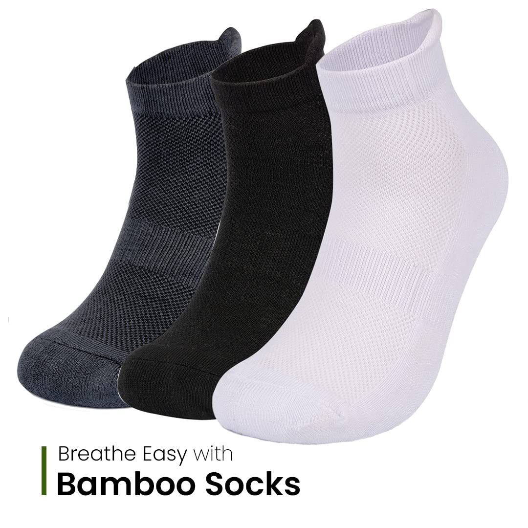 Mush Bamboo Anti Odor, Breathable, Anti Blister Ankle Socks for Men & Women for Running, Sports & Gym (9 Black, Dark Grey, Sea Green, Lavender, Sky Blue, Navy Blue, Lavender, Beige, White)