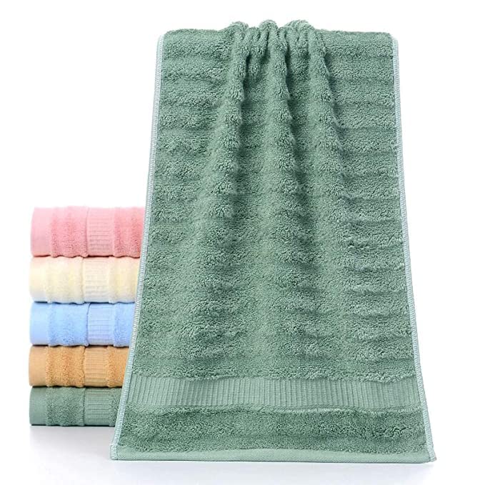 Mush 100 % Bamboo 600 GSM Bath Towel |Ultra Soft, Absorbent & Quick Dry Towel for Bath |Towel Set of 4 | Solid | Couple Towel Set |Olive Green - Pink, Navy Blue & Sky| 29 x 59 Inches
