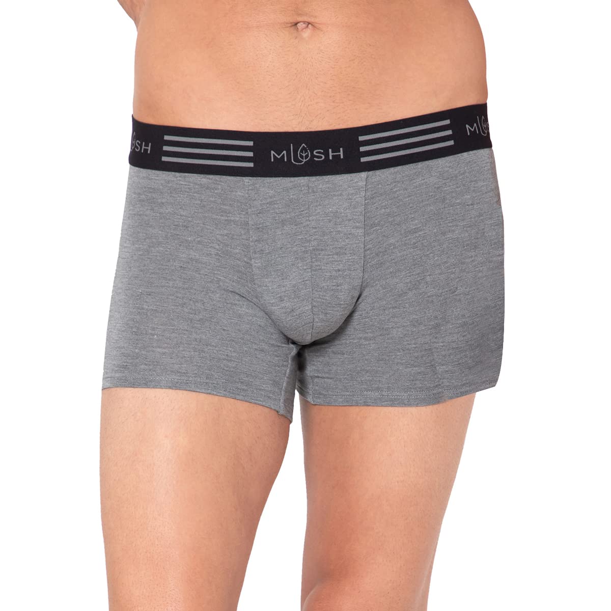 Mush Ultra Soft, Breathable, Feather Light Men's Bamboo Trunk || Naturally Anti-Odor and Anti-Microbial Bamboo Innerwear (L, Grey)
