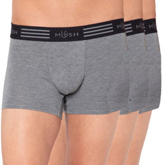 Mush Ultra Soft, Breathable, Feather Light Men's Bamboo Trunk || Naturally Anti-Odor and Anti-Microbial Bamboo Innerwear Pack of 3 (XL, Grey)