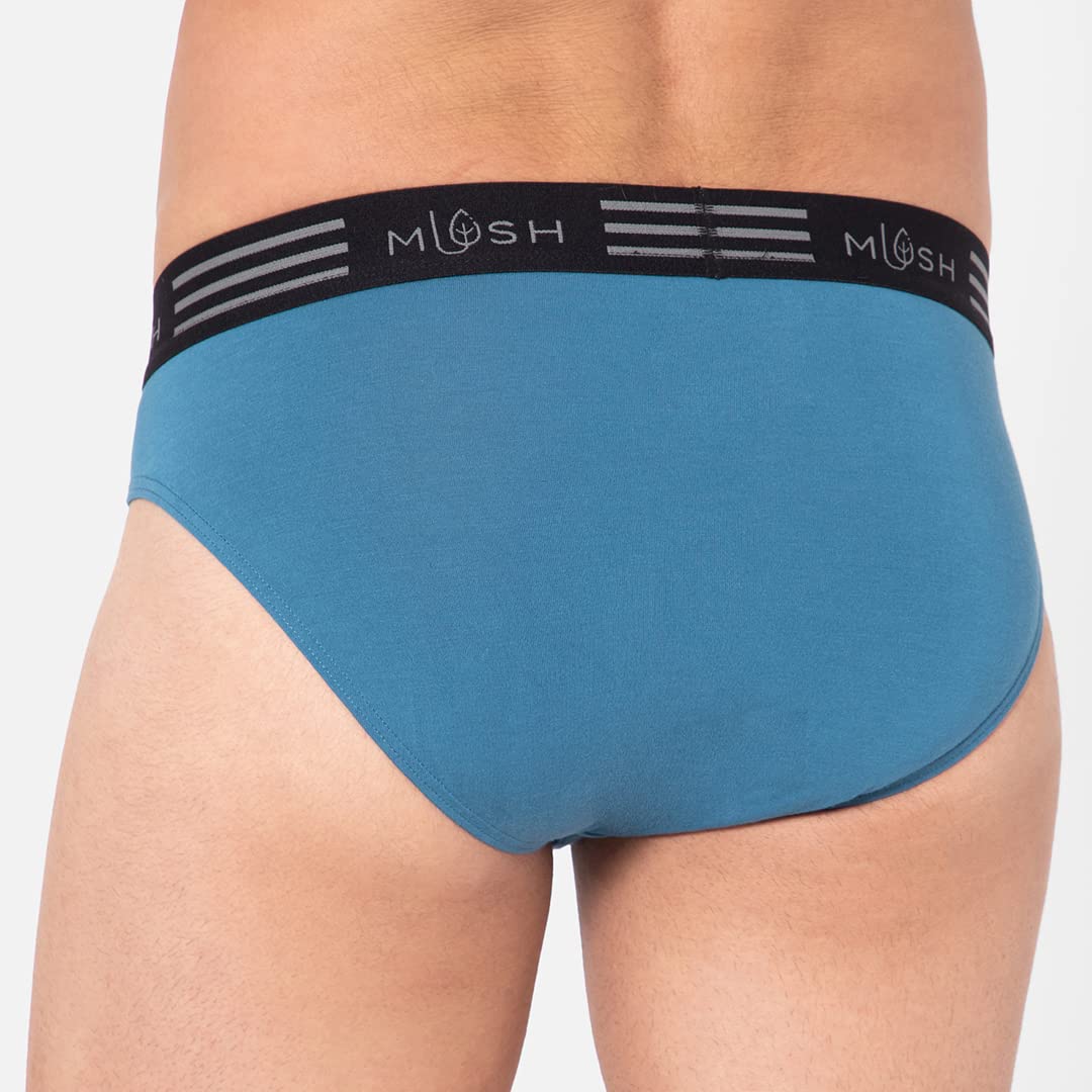Mush Ultra Soft Bamboo Briefs for Men | Breathable | Anti-Microbial (M, Blue)