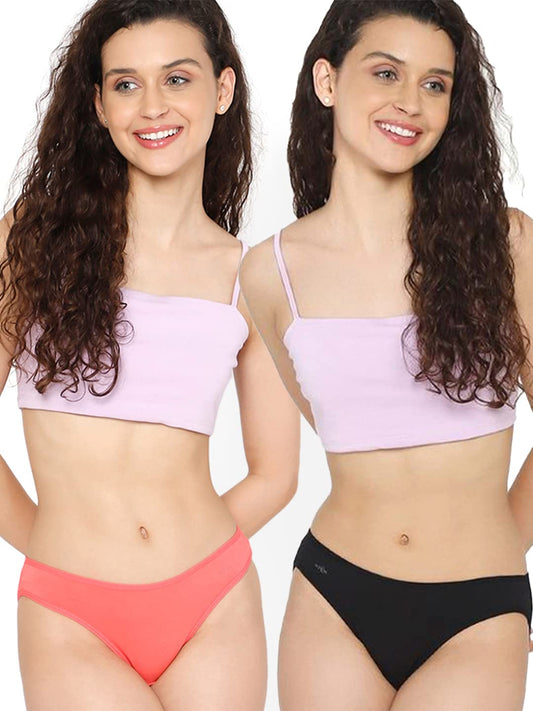 Mush Womens Ultra Soft Bamboo Modal Bikini Brief || Breathable Panties || Anti-Odor, Seamless, Anti Microbial Innerwear Pack of 2