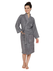 Mush 100% Bamboo Bathrobe for Men / Women (Unisex) S/M,(Pack of 1) (M, Grey)