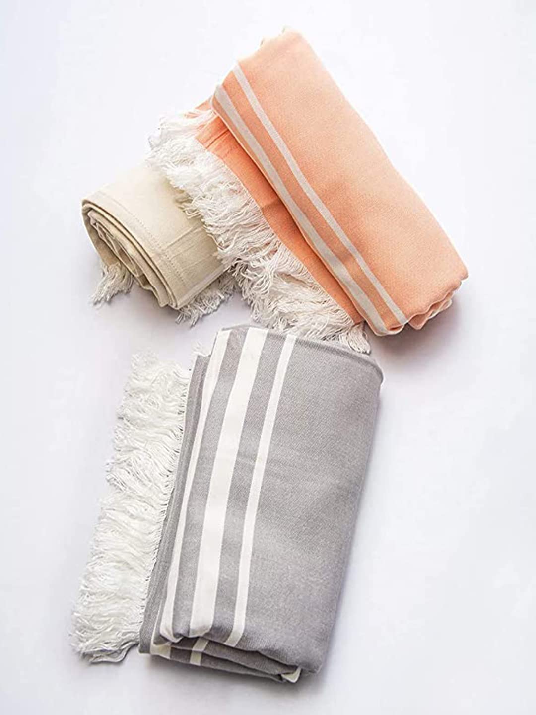 Mush 100% Bamboo Light Weight & Ultra-Compact Turkish Towel Super Soft, Absorbent, Quick Dry, Anti-Odor Bamboo Towel for Bath, Travel, Gym, Swim and Workout (4, Grey, Peach, Light Green & Dark Green)