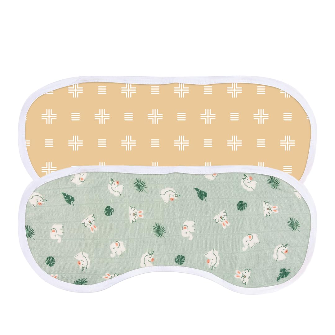 Mush Super Soft 100% Bamboo Terry Washcloth/Reusable Baby Wipes/Baby Towel for New Born || 500 GSM || Absorbent, Anti-Microbial, Sensitive Skin Friendly. (2, Rabbit Blue, Rabbit Green)