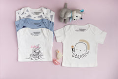 Mush Ultra Soft Bamboo Unisex Tees & Pants Combo Set for New Born Baby/Kids,Pack of 2 (6-12 Months, Marine Life)