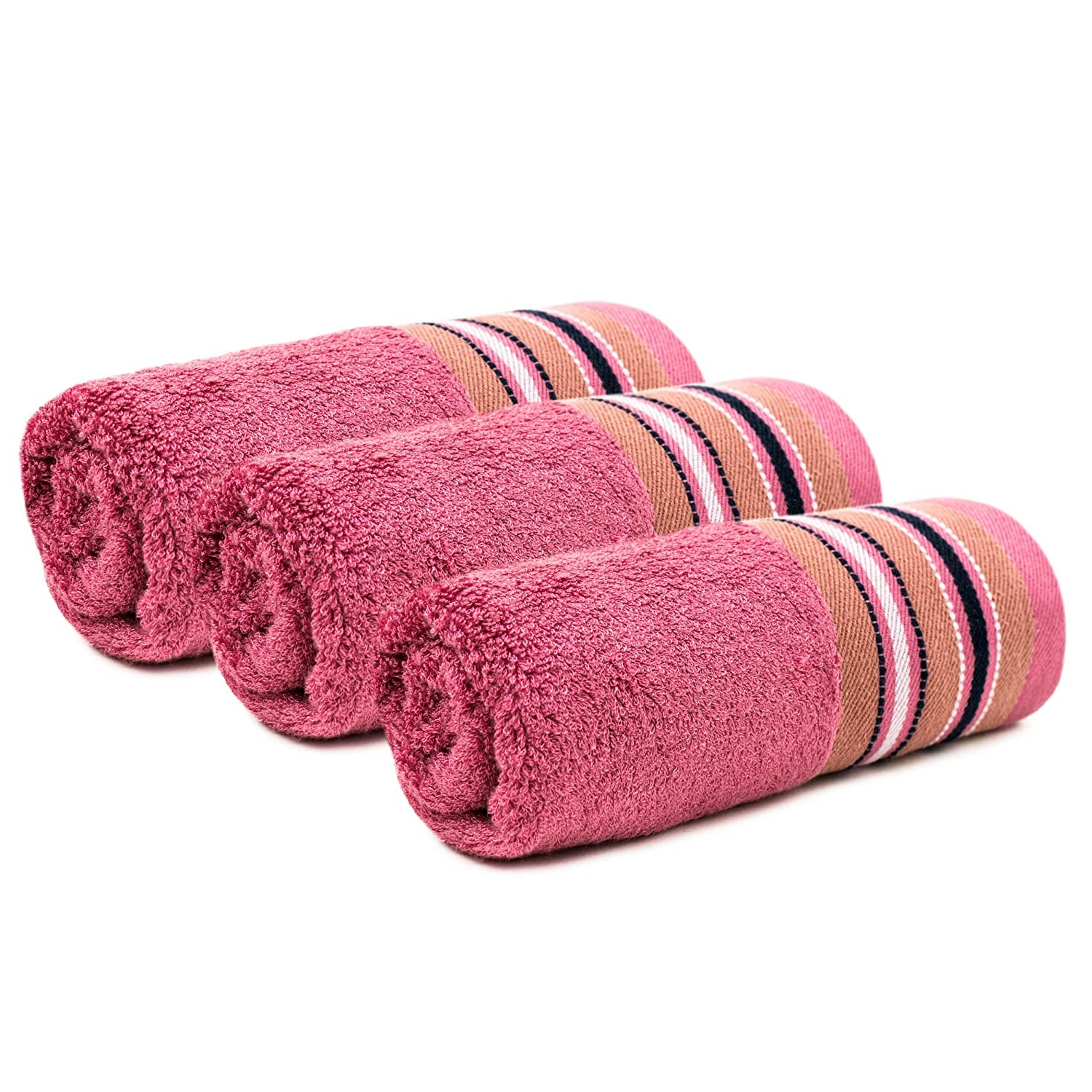 Mush Designer Bamboo Face Towel |Ultra Soft, Absorbent & Quick Dry Towel for Bath, Beach, Pool, Travel, Spa and Yoga (Ruby Red, Face Towel, Set of 3)