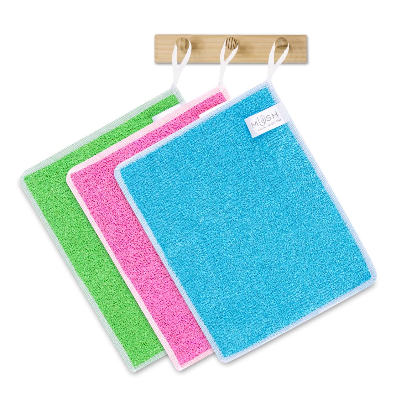 Mush Bamboo Super Absorbent, Anti Odor, Lint and Streak Free Reusable Cleaning Cloth - Multipurpose Wash Cloth for Kitchen, Car, Windows, Glass, Utensils, Furniture (200 GSM, Assorted, Pack of 3)
