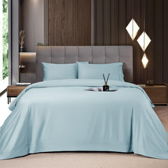 Mush 100% Bamboo Bedsheet for King Size Bed with 2 Pillow Covers | Luxuriously Soft, Breathable and Naturally Anti Microbial Thermoregulating Bed Sheet 400TC (Aqua Blue)
