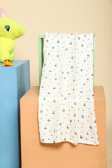 Mush Ultra Soft, Comfortable & Multipurpose 100% Bamboo Baby Swaddle & Wrapper (2, Jungle (Grey) & Sea (Colorful))