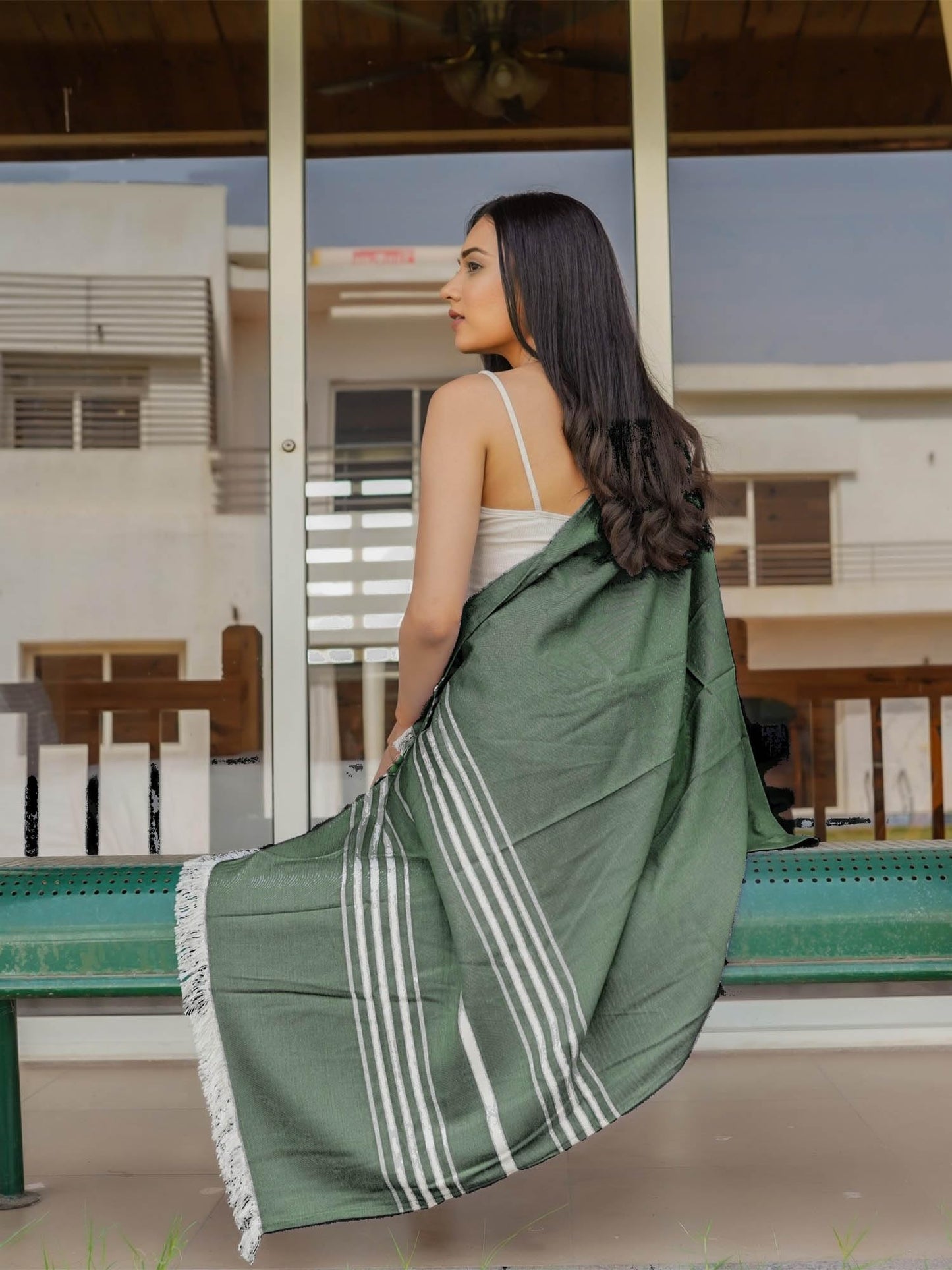 Mush Bamboo Turkish Towel Set: Perfect Diwali, Wedding, Housewarming, Anniversary Gifts for Women, Men, Couples. Soft, Absorbent, Compact, Quick Dry Towel for Bath, Travel, Gym, Beach, Pool, Yoga (2, Gift Box : Lavender - Dark Green)