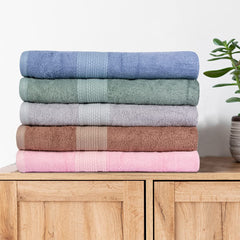 BePlush Bamboo Towels for Bath | Ultra Soft, Highly Absorbent, Quick Dry, Anti Bacterial Bamboo Bath Towel for Men & Women || 450 GSM, 27 x 55 Inches (2, Olive Green & Pink)