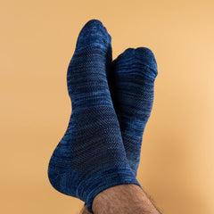 Mush Bamboo Ultra Soft, Anti Odor, Breathable, Anti Blister Ankle Socks for Men & Women for Casual & Sports Wear (Pack of 3, Melange Navy Sky)