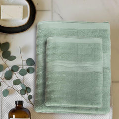 Mush 100% Bamboo Face & Hand Towel | Ultra Soft, Absorbent, Quick Dry Towels for Facewash, Gym, Pool, Sports, & Travel | Suitable for Acne Prone Skin (Face + Hand Combo, Olive Green, Pack of 2)