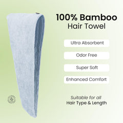 Mush Bamboo Hair Towel Wrap | Absorbent Towel Hair-Drying | Hair Care Combo | Super Quick-Drying| Adjustable Buttons to Wrap Around Hair 500 GSM (Sky Blue)