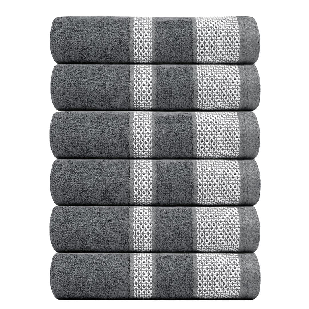 BePlush Zero Twist Bamboo Hand Towels Set of 2 Grey : Ultra Soft, Highly Absorbent, Quick Dry, Anti Bacterial Napkins for Hand Towel || 450 GSM, 40 X 60 cms