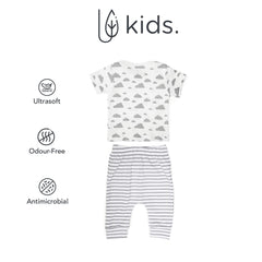 Mush Ultra Soft Bamboo Unisex Tees & Pants Combo Set for New Born Baby/Kids,Pack of 2 (6-12 Months, Daylight)