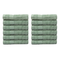 Mush Bamboo Face Towel | Ultra Soft, Absorbent & Quick Dry Towel for Facewash, Gym, Travel, Yoga. Recommended for Acne Prone Skincare (12, Olive Green)