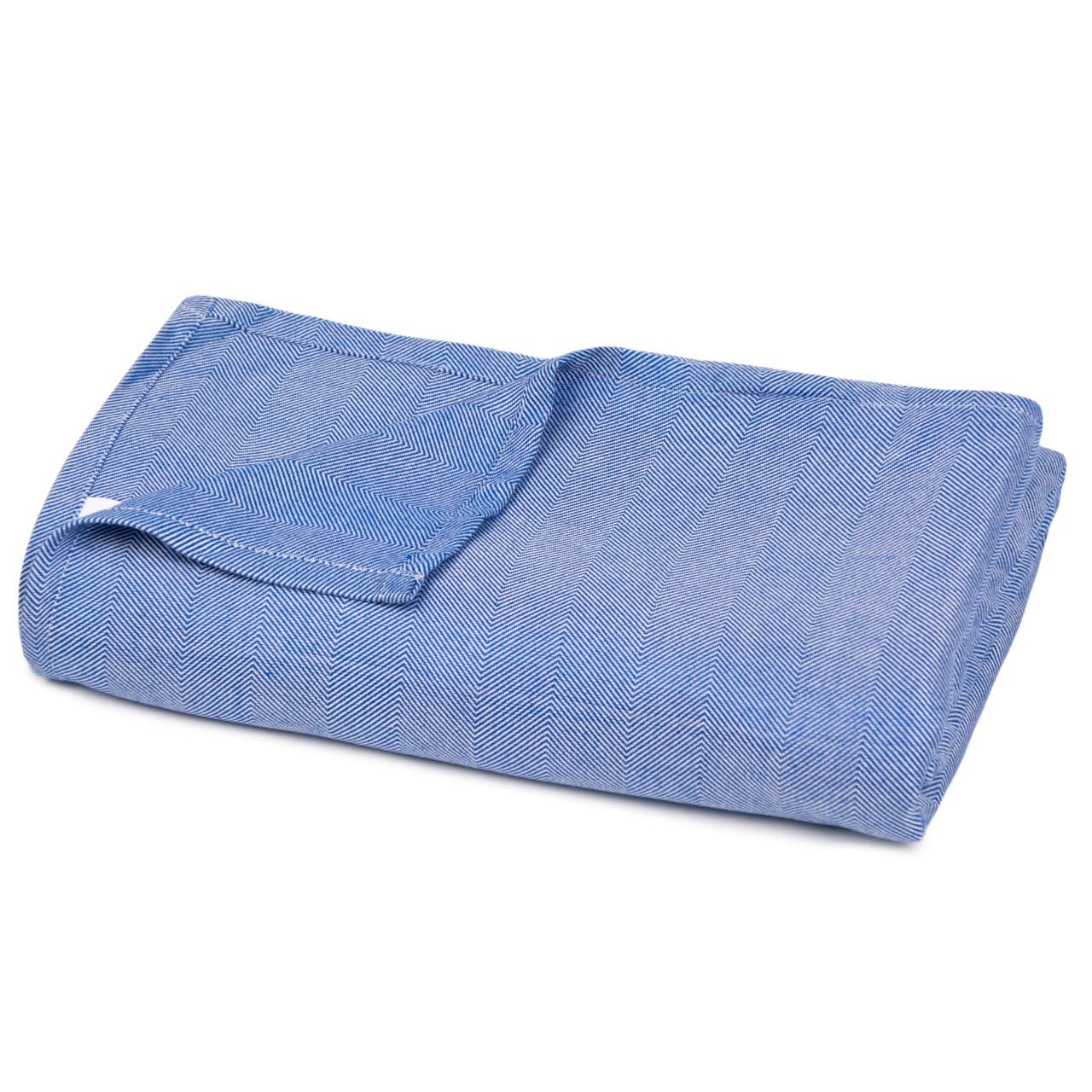 Mush Ultra-Soft, Light Weight & Thermoregulating, All Season 100% Bamboo Blanket (Navy Blue, Large - 5 x 7.5 ft)