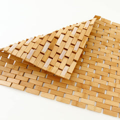 Mush Multipurpose Bamboo Mat for Bathroom, Kitchen, Door Mat, Patio, SPA, Sauna etc. Made with Water-Resistant Organic Bamboo Wood (1,Natural Bamboo) 80*60
