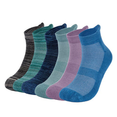 Mush Bamboo Anti Odor, Breathable, Anti Blister Bamboo Ankle Socks for Men & Women for Casual & Sports Wear (Navy Blue, Lavender, Sea Green, Black, Green, Navy) Pack of 6 Melange