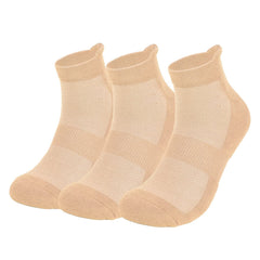 Mush Bamboo Ankle Socks for Women || Ultra Soft, Anti Odor and Anti Blister Design || For Casual Wear, Sports, Running, & Gym use || Free Size (Beige, 3)