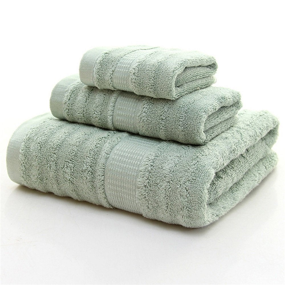 Mush Bamboo Luxurious 3 PieceTowels Set | Ultra Soft, Absorbent and Antimicrobial 600 GSM (Bath Towel, Hand Towel and Face Towel) Perfect for Daily Use and Gifting (Olive Green)