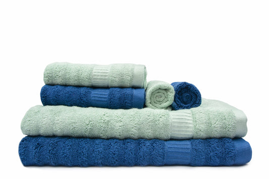 Mush Ultra Soft & Absorbent 600 GSM 6 Piece Bamboo Towel Couple Set (Green & Pink, 2)