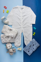 Mush Ultra Soft Bamboo Unisex Onesies Combo Set for New Born Baby/Kids Pack of 2, (3-6 Month, Stary Night & Daylight)