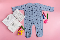 Mush Ultra Soft Bamboo Unisex Onesies Combo Set for New Born Baby/Kids Pack of 2, (6-12 Months, Aeroplane & Marine Life)