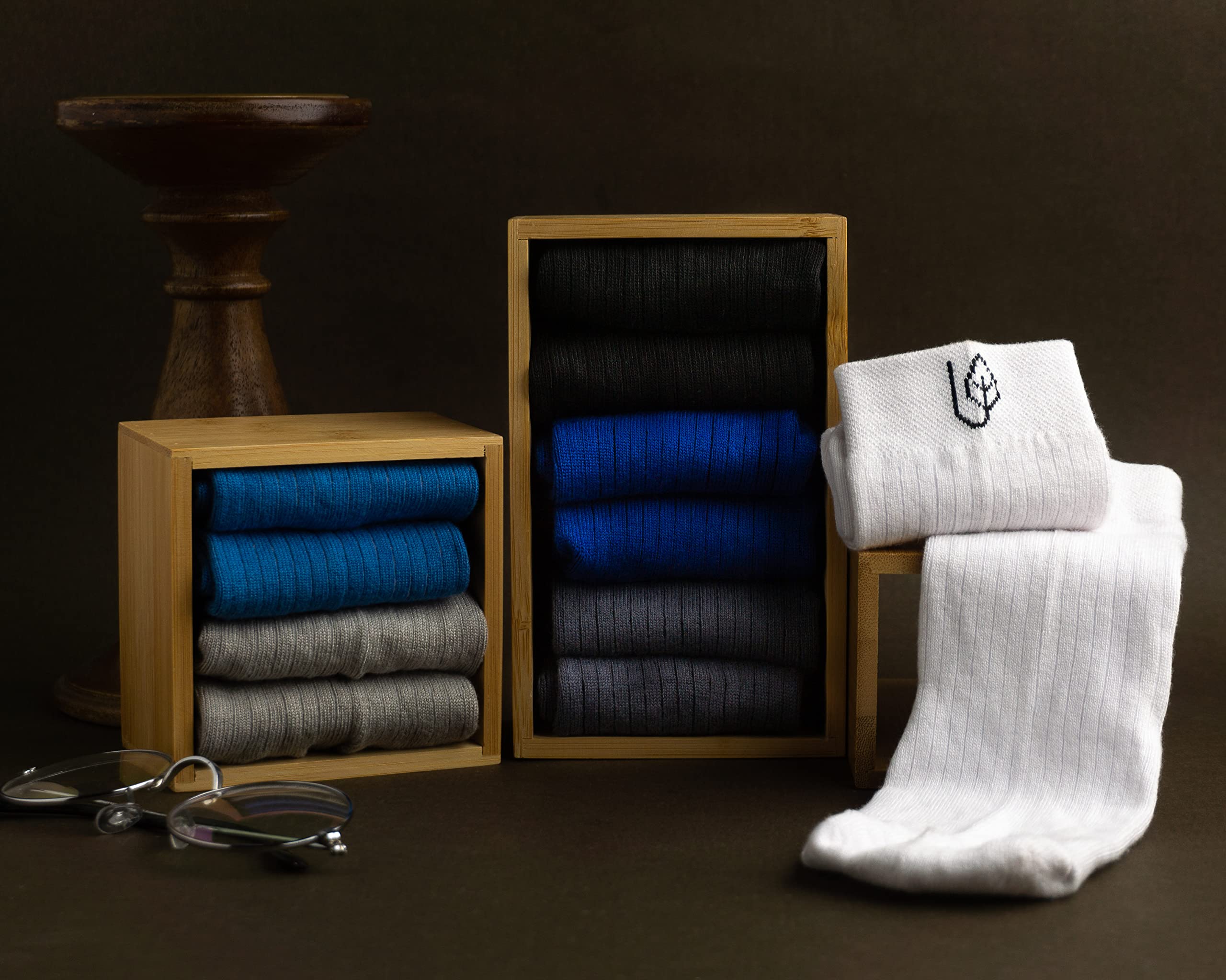 Mush Ultra-Soft, Odorless, Breathable Bamboo Calf Length Formal Socks (Navy Blue, 3)
