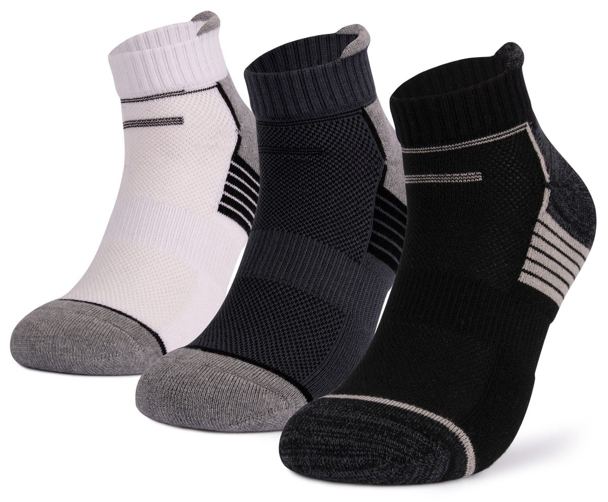 Mush Bamboo Performance Socks for Men || Sports & Casual Wear Ultra Soft, Anti Odor, Breathable Ankle Length Pack of 3 UK Size 6-10 (Assorted, 3)
