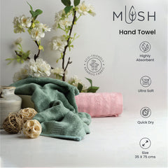 Mush 600 GSM Hand Towel Set of 6 | 100% Bamboo |Ultra Soft, Absorbent & Quick Dry Towel for Bath, Gym, Pool, Travel, Spa and Yoga | 29.5 x 14 Inches (6, Assorted)