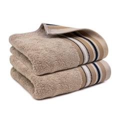 Mush Designer Bamboo Towel |Ultra Soft, Absorbent & Quick Dry Towels for Bath, Spa and Yoga (Royal Beige, Hand Towelset of 2)