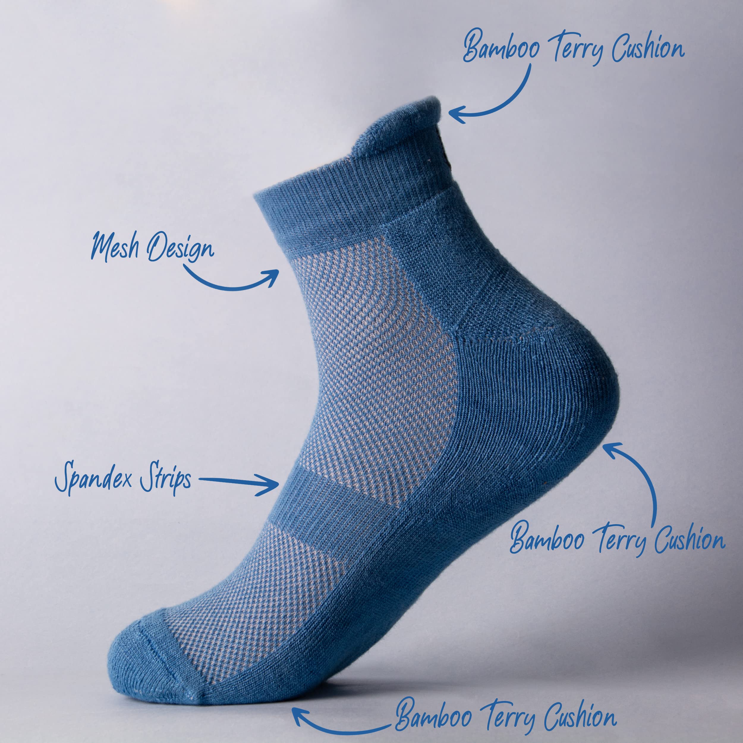 Mush Men's Ankle Length Rayon Socks (Pack Of 3) (AnkSocks123_Sky Blue)
