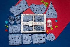 Mush Ultra Soft Bamboo Unisex Fabric Unisex Gift Set for New Born Baby/Kids Pack of 9, (0-3 Months, Aeroplane)